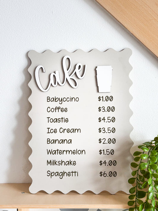 Menu de Café en Bois