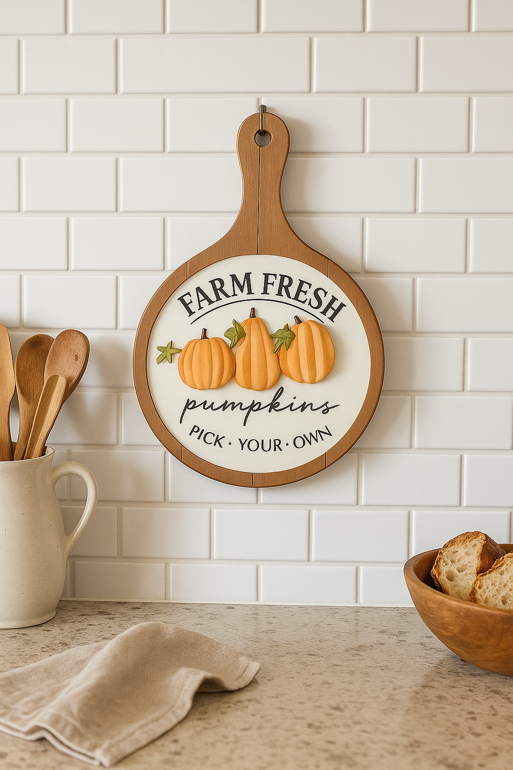 Panneau déco citrouilles “Farm Fresh”