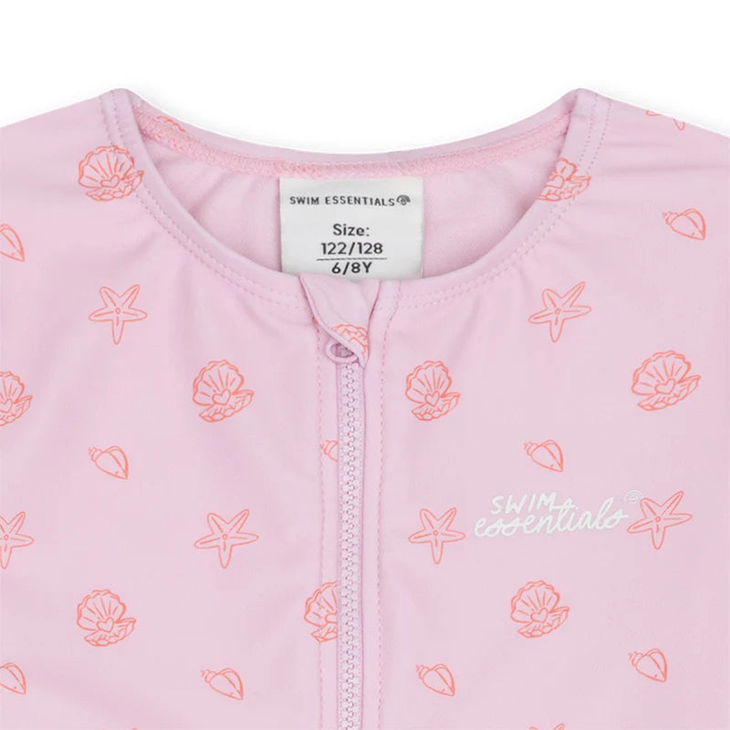 maillot de bain uv filles à manches longues - rose - shell tastic 98/104 cm