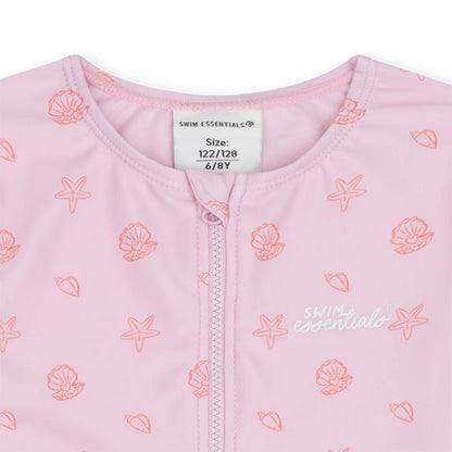 maillot de bain uv filles à manches longues - rose - shell tastic 98/104 cm