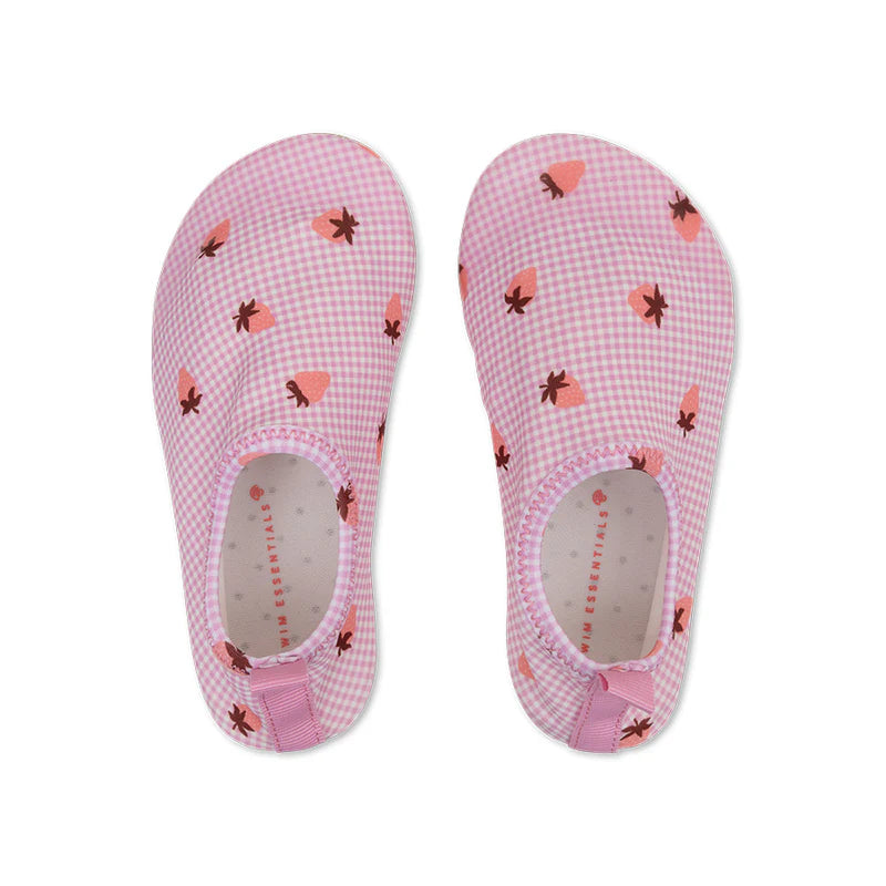 chaussettes de bain - rose - champs de fraises