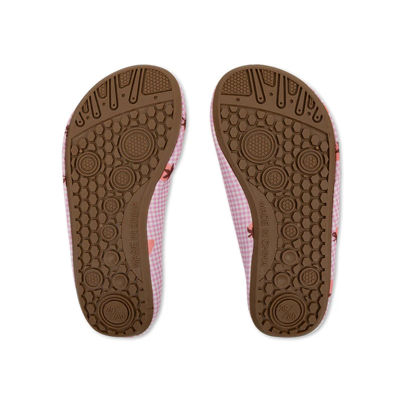 chaussettes de bain - rose - champs de fraises