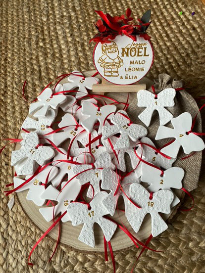 Calendrier de l’Avent Nœuds papillon en argile 🎄🎀 ￼