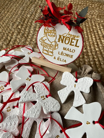 Calendrier de l’Avent Nœuds papillon en argile 🎄🎀 ￼