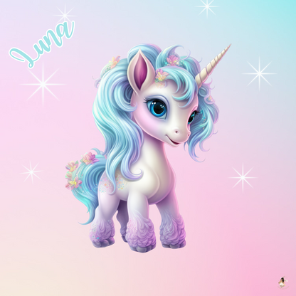 Sticker Toniebox personnalisé Licorne Luna
