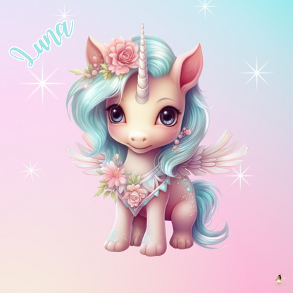 Sticker Toniebox personnalisé Licorne Luna