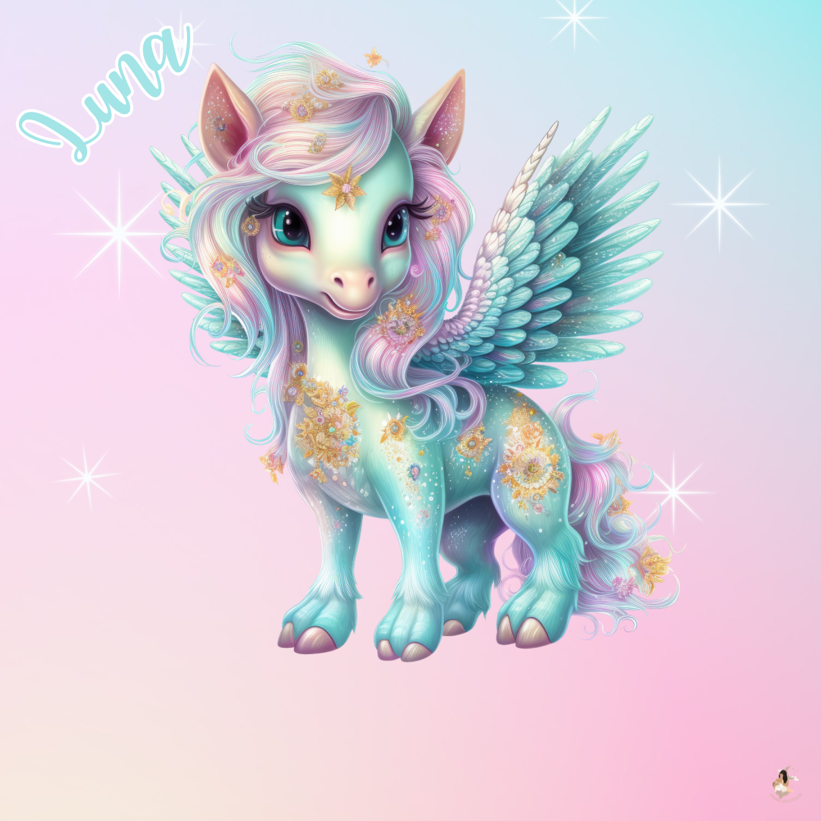 Sticker Toniebox personnalisé Licorne Luna