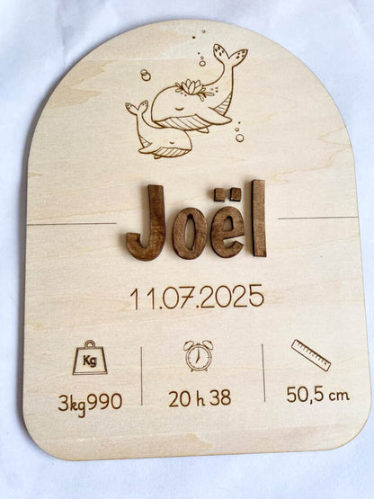 🌿 Panneau Naissance Personnalisé – 22 cm