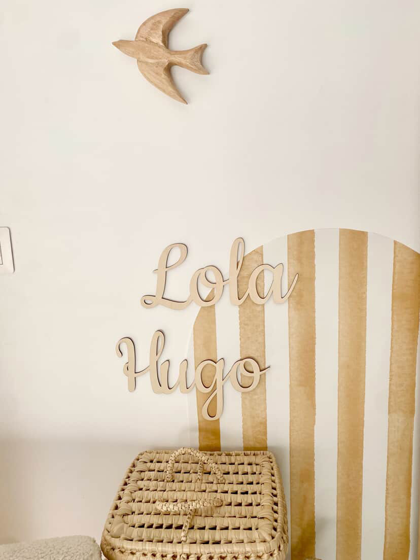 🌿 Prénom en bois personnalisé – 30 x 10 cm