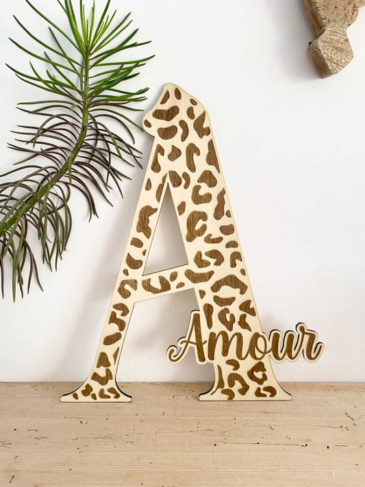 🐆 Lettre Prénom Léopard – 30 cm