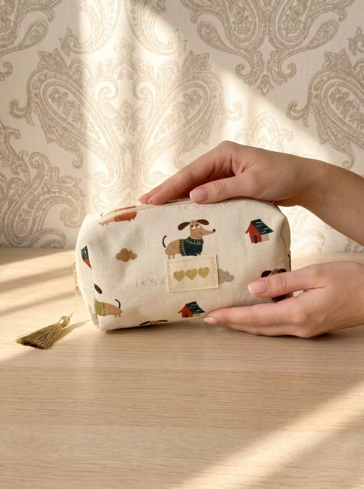 Pochette tressée fleur multicolore femme été artisanales, teckel