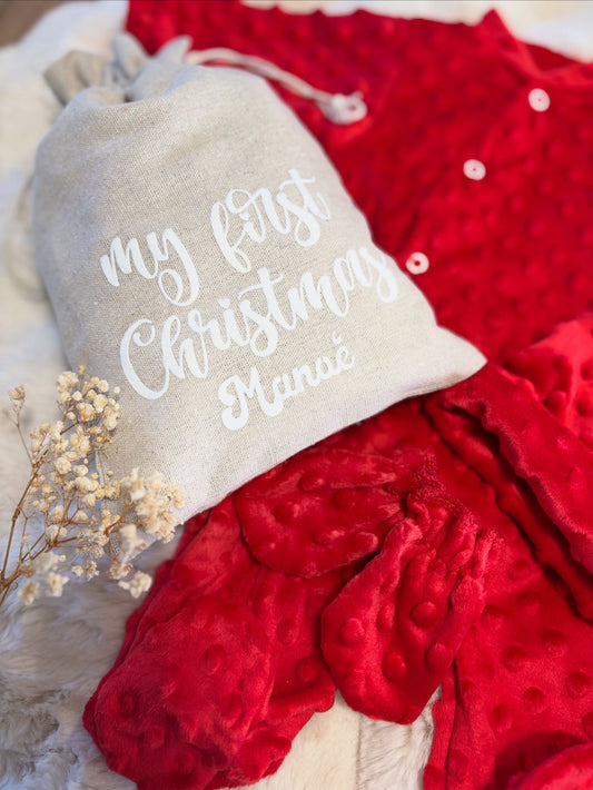 🎄 Pochon “My First Christmas” – Personnalisable