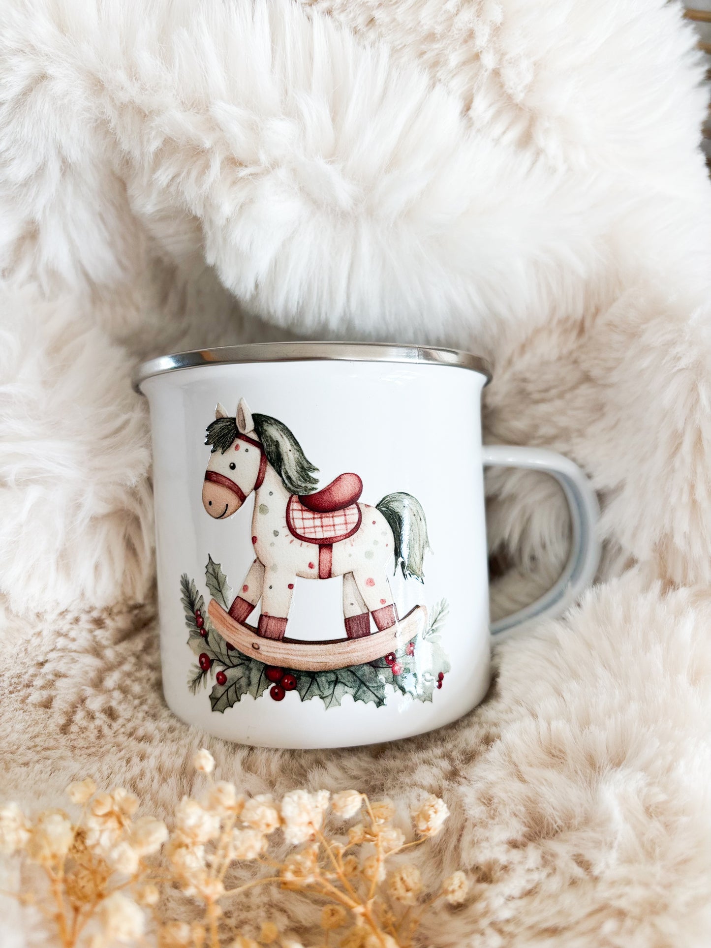 🎠 Mug de Noël à personnaliser – Collection Cheval à bascule