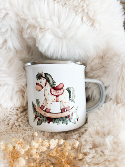 🎠 Mug de Noël à personnaliser – Collection Cheval à bascule