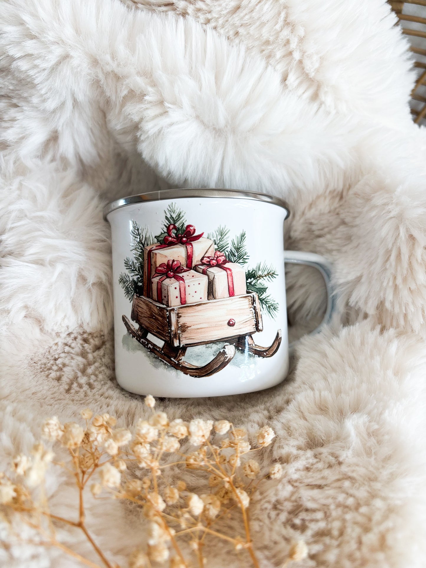 🎁 Mug de Noël à personnaliser – Collection Traîneau de cadeaux