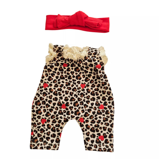 COMBINAISON MANCHE BRODERIE + BANDEAU ROUGE
