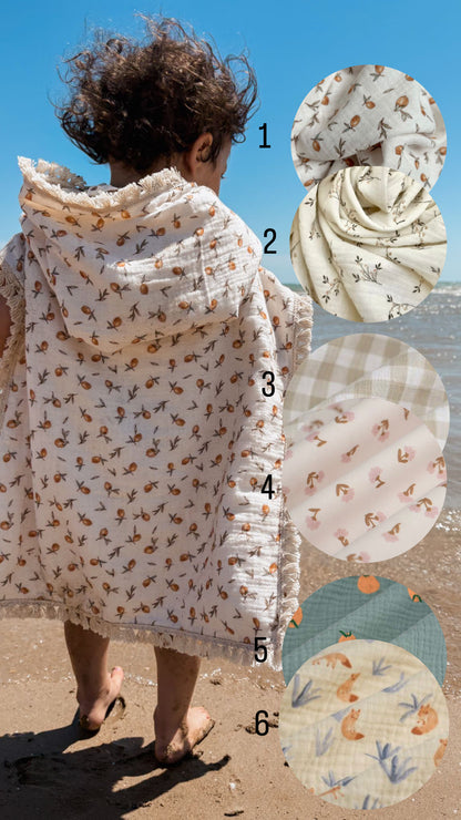 Poncho en gaze de coton – Fait main