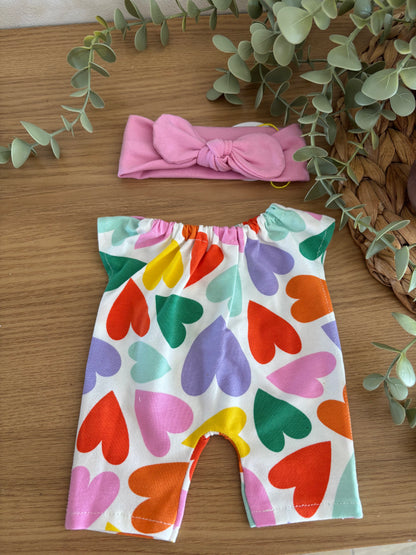 combinaison longue cœur multi avec bandeau