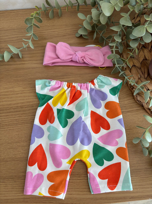 combinaison longue cœur multi avec bandeau
