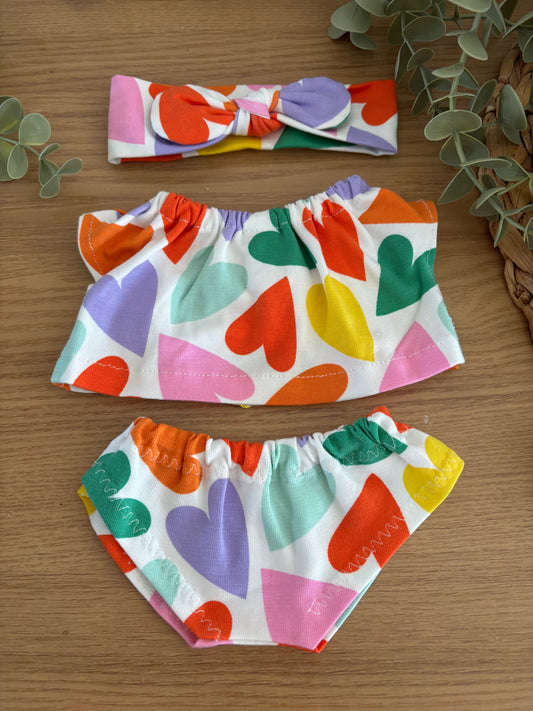 COEUR MULTI JERSEY CULOTTE + TEE-SHIRT COL ELASTIQUE