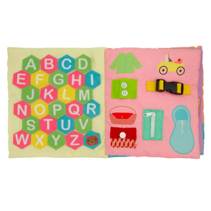 ✨ Livre d’activités Montessori en tissu – Alphabet 3D, chiffres & motricité fine (3-5 ans) ✨