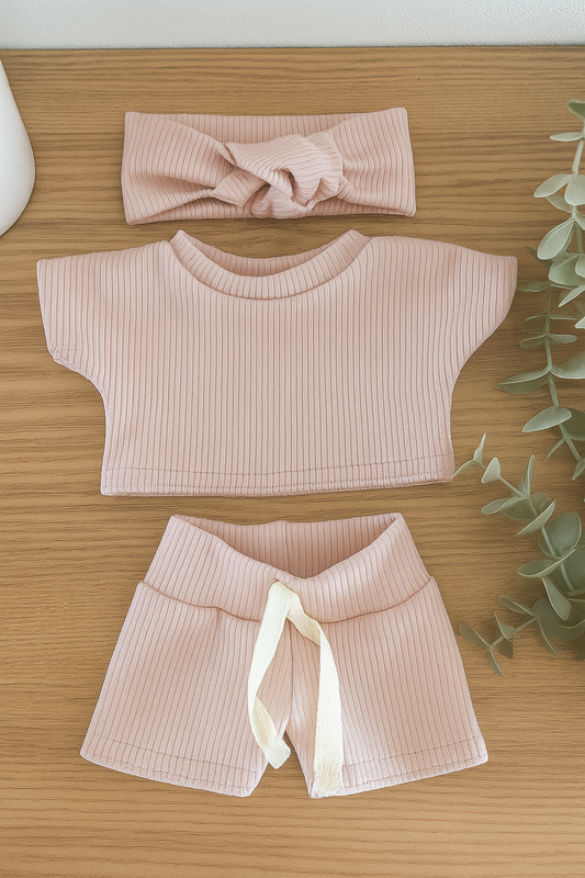 Ensemble trois pièces rose