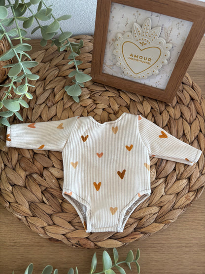Body à Cœurs – Pour poupée 28 à 34 cm
