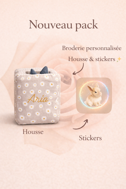 🌟 Pack personnalisable – Housse + Petite broderie + Sticker