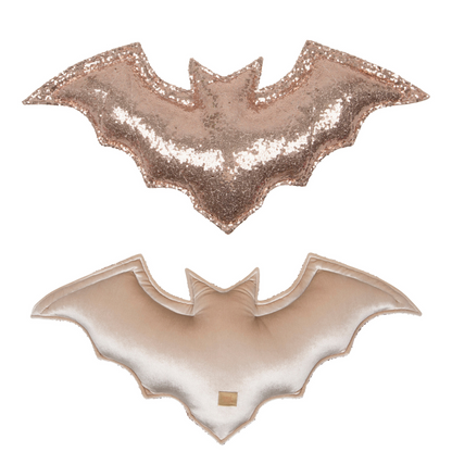 Coussin d'Halloween en forme de chauve-souris « vieil or »