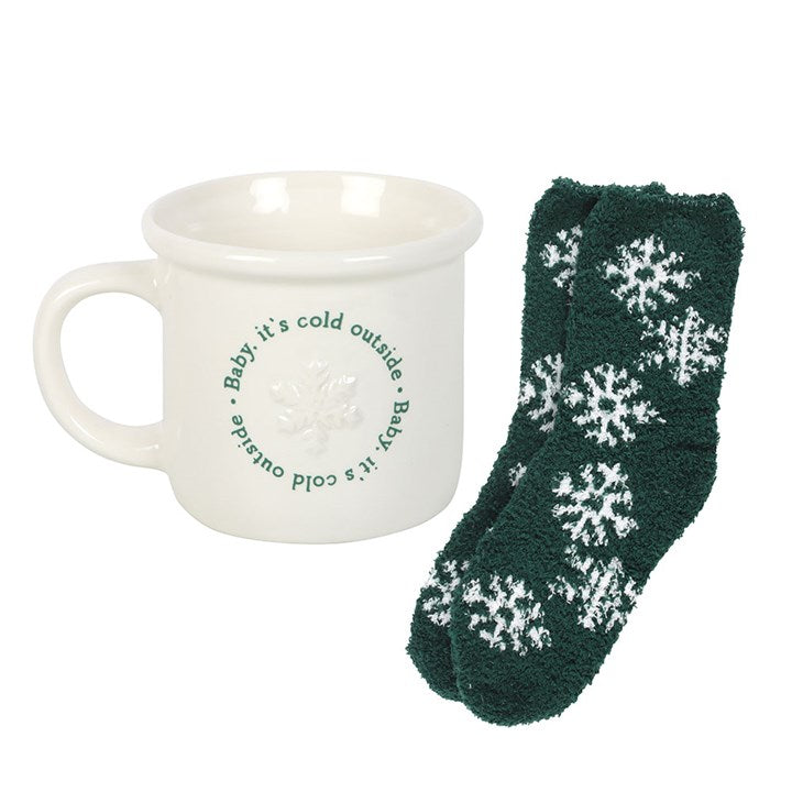 Ensemble tasse et chaussettes « Baby It's Cold Outside »