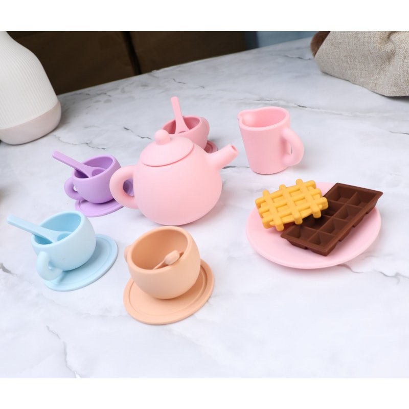 Dinette, service à Thé en Silicone - Pastels