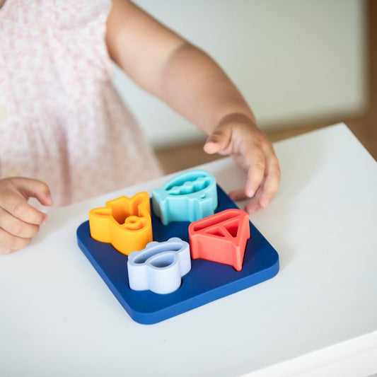 Jouets d'éveil en silicone - Puzzle les engins