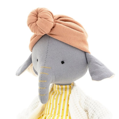 Jouet en peluche en coton, Cotti Motti, Alice l'éléphant (30 cm)