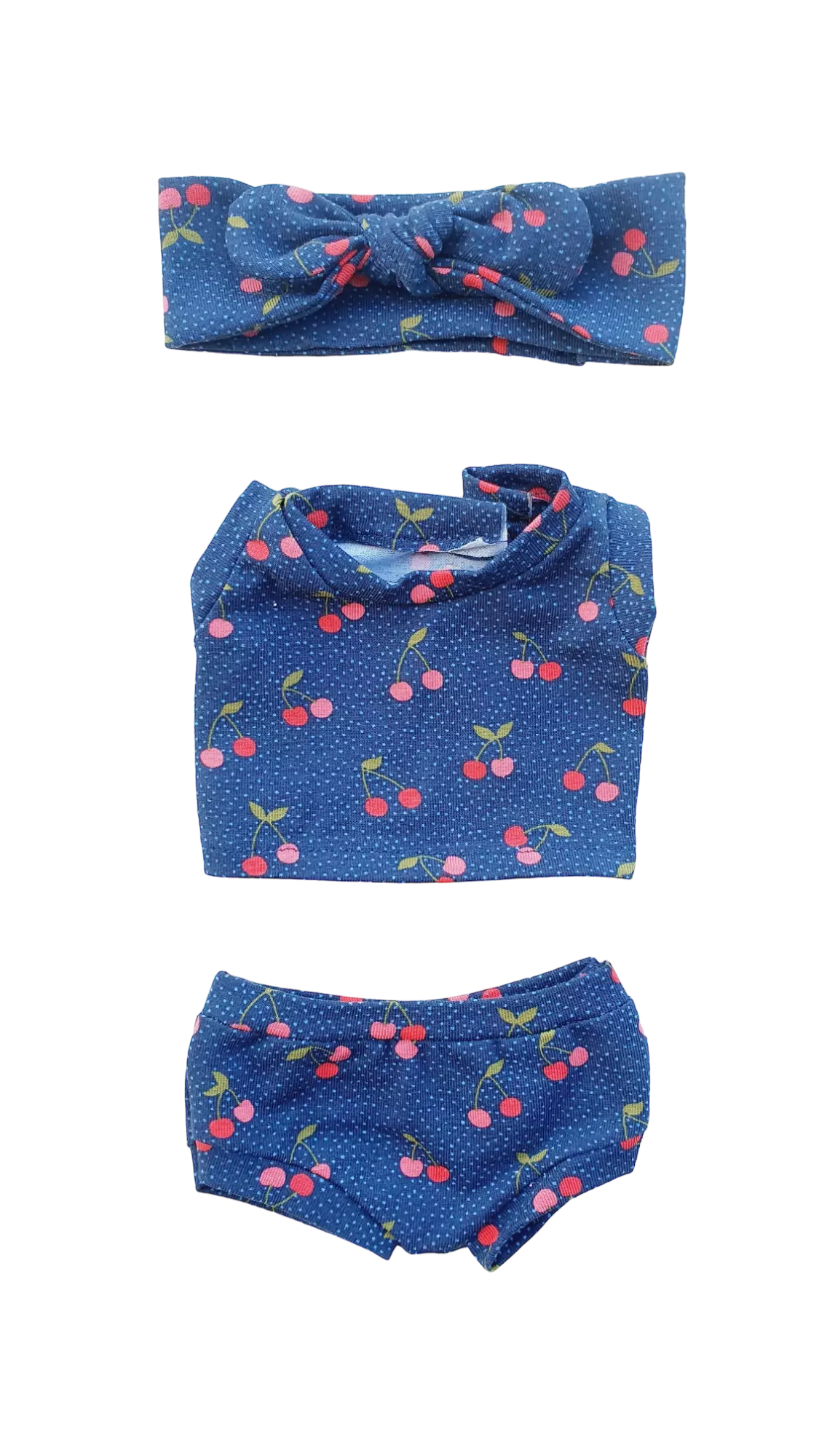 SALADE FRUITS ensemble 3 pieces bandeau cerises marine