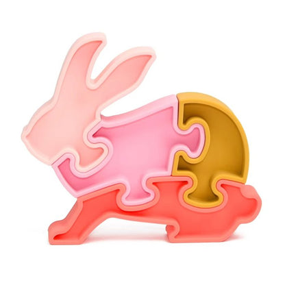 Jouet d'éveil Montessori  - Puzzle 3D Lapin en silicone
