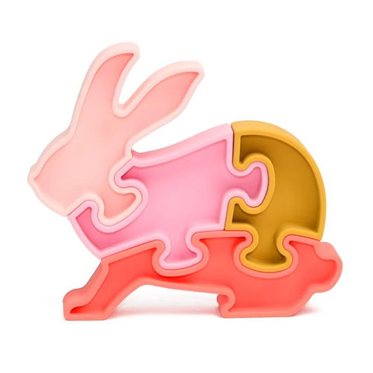 Jouet d'éveil Montessori  - Puzzle 3D Lapin en silicone