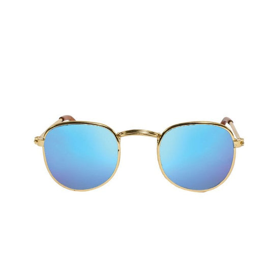 Lunettes de soleil de poupées, or, bleu-mirroé