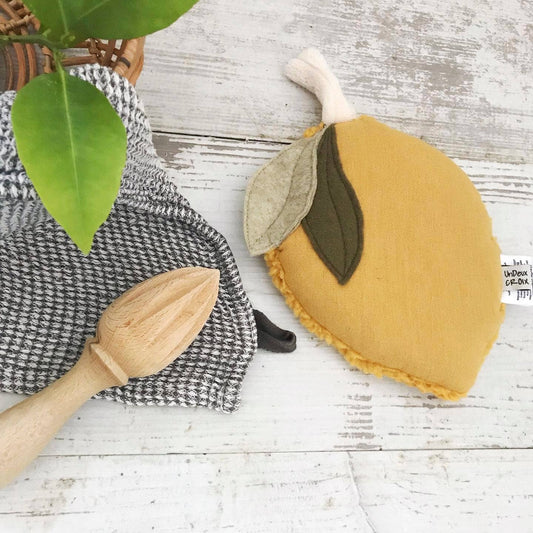 Bouillotte sèche - CITRON - gaze de coton jaune