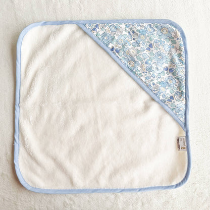 Cape de bain poupon Fleuri bleu