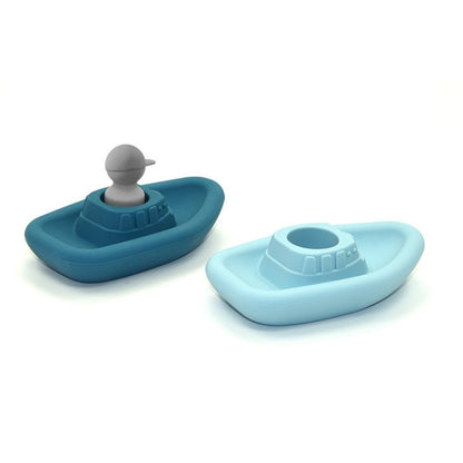 Jouet d'éveil pour le bain - Set de 2 bateaux et 1 capitaine Jaune