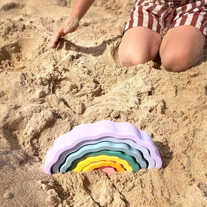 Jouet d'éveil Montessori - Arc en ciel empilable