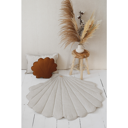 Tapis coquillage « Sable » en lin