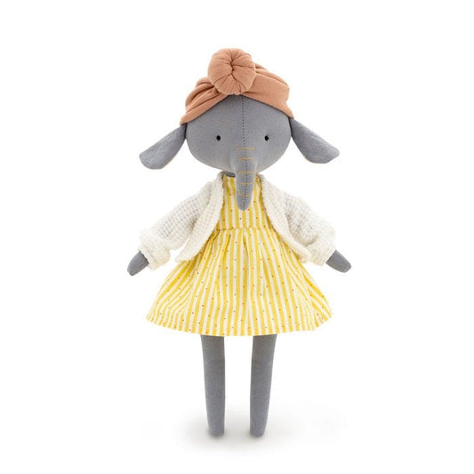 Jouet en peluche en coton, Cotti Motti, Alice l'éléphant (30 cm)