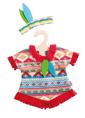 Ensemble indien « Plume bleue », taille 28-35 cm