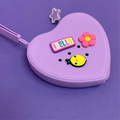 Pochette perforée en silicone à personnaliser - forme Coeur