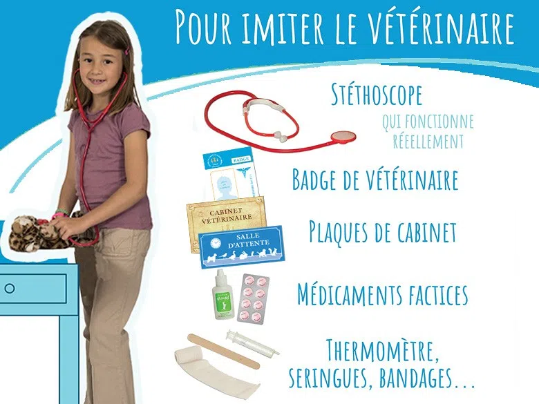 Si j'étais Ie vétérinaire - Jeu d'imitation éducatif made in France- inspiration Montessori et Freinet
