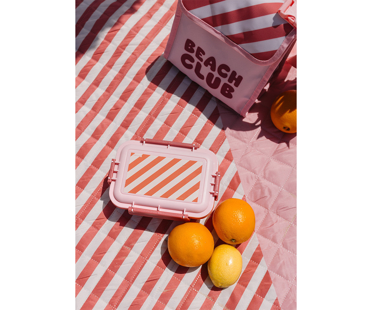 Boîte à Lunch Bento Stripes Bloom & Blush Monnëka précommande