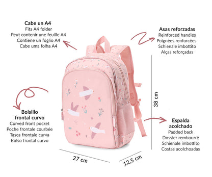 Sac à Dos Primaire Blossom Birds + Porte-clés