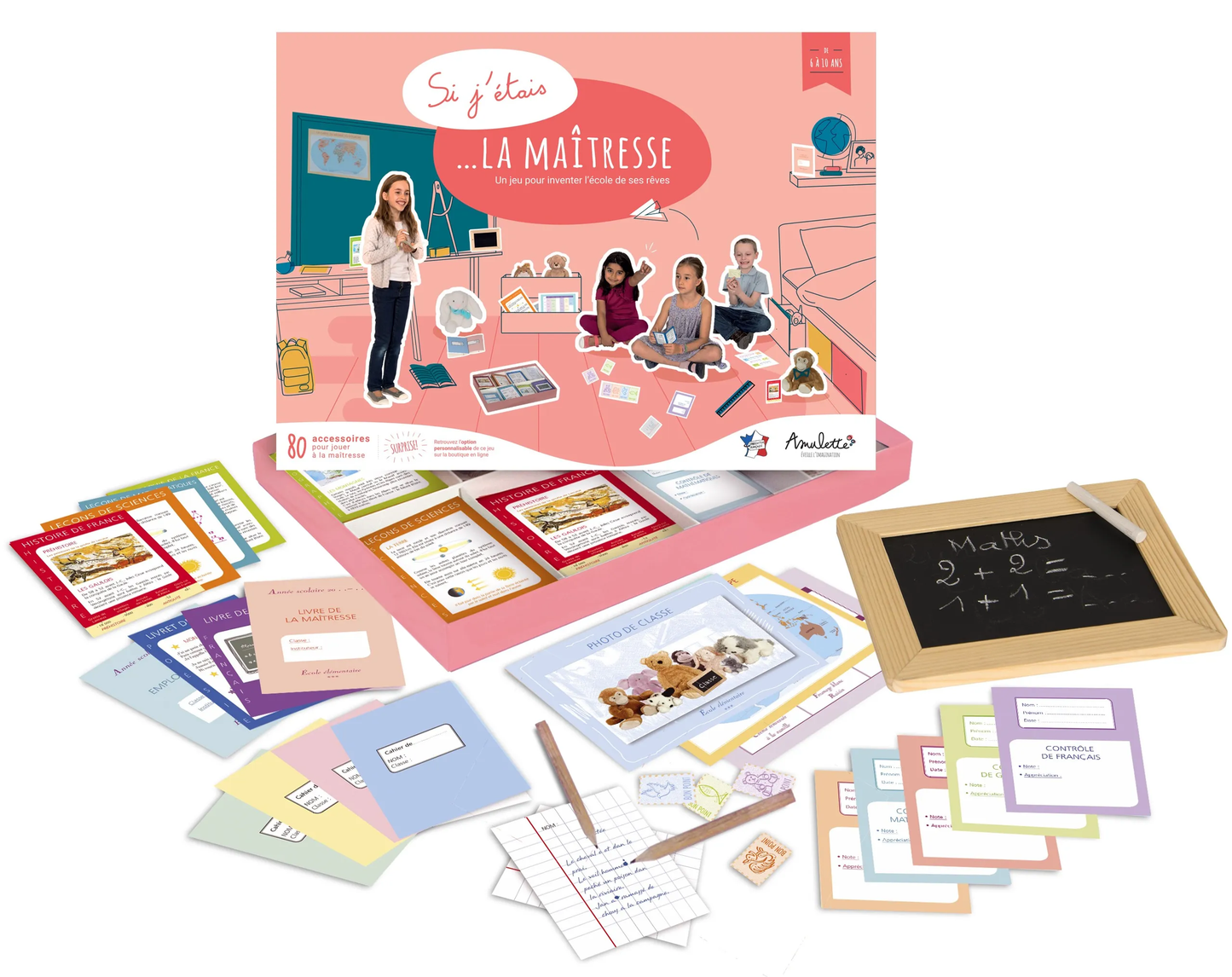 Si j'étais la maîtresse, jeu d'imitation éducatif made in France - inspiration Montessori et Freinet
