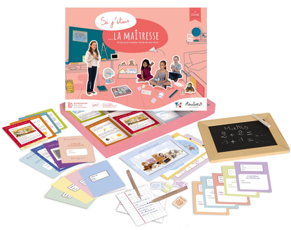 Si j'étais la maîtresse, jeu d'imitation éducatif made in France - inspiration Montessori et Freinet